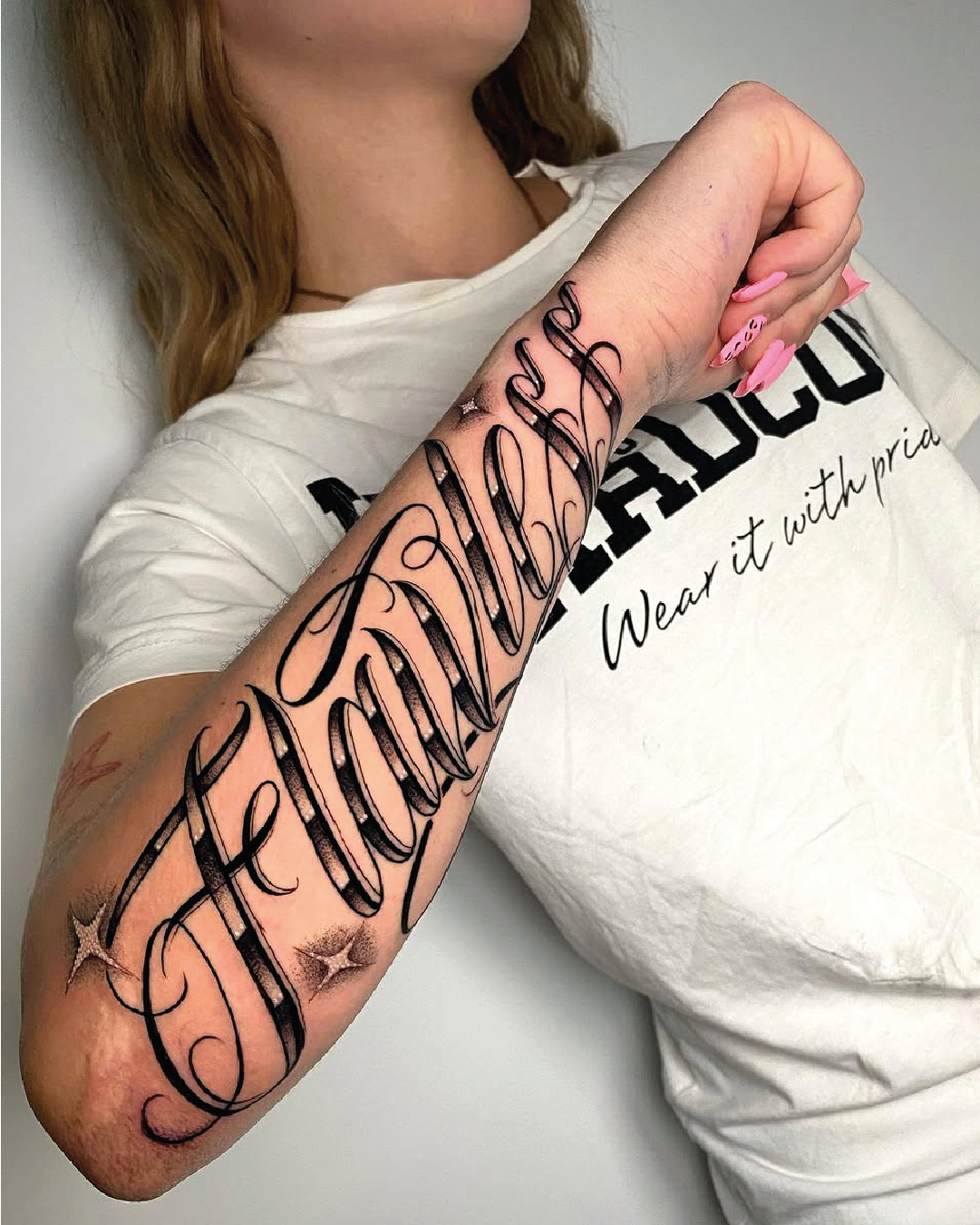 Lettering tattoo Madrid. estudio de tattoo madrid, estdio de tattoo cerca de mi, estudio de tattoo las rosas, dolores tattoo