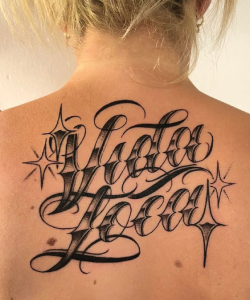 Lettering tattoo Madrid. estudio de tattoo madrid, estdio de tattoo cerca de mi, estudio de tattoo las rosas, dolores tattoo
